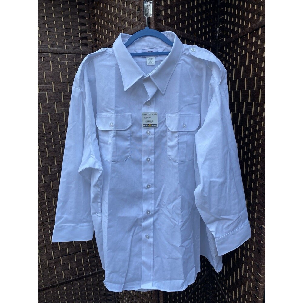 Flying Cross Shirt Men's White Long Sleeve Button Down Size 20 20.5 32-33 NWT